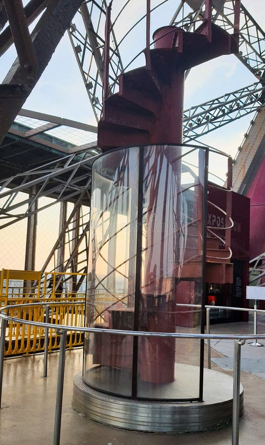Inside Eiffel Tower stock image