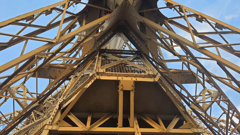 Inside the Eiffel tower Paris royalty free stock photos