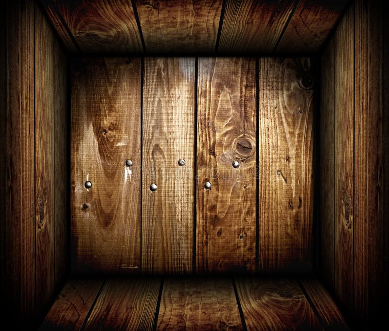 Inside an Empty Wooden Crate. Wood Box Stock Photo - Image of