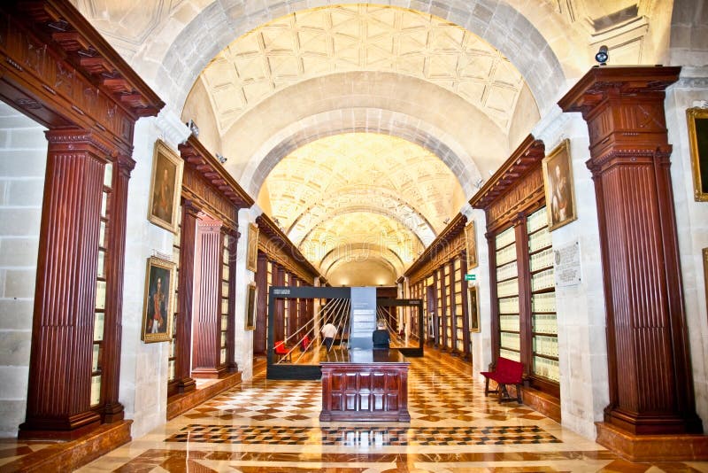 Inside General Archive of the Indies in Seville, Spain.