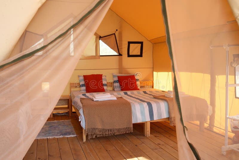 The Inside of a Glamping Tent Stock Image Image of getaway, living