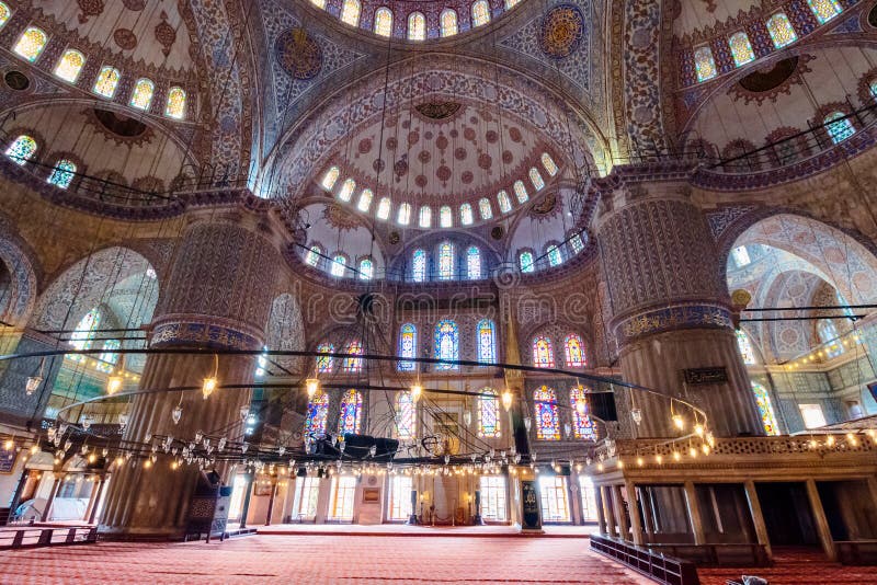 Inside interior of blue mosque