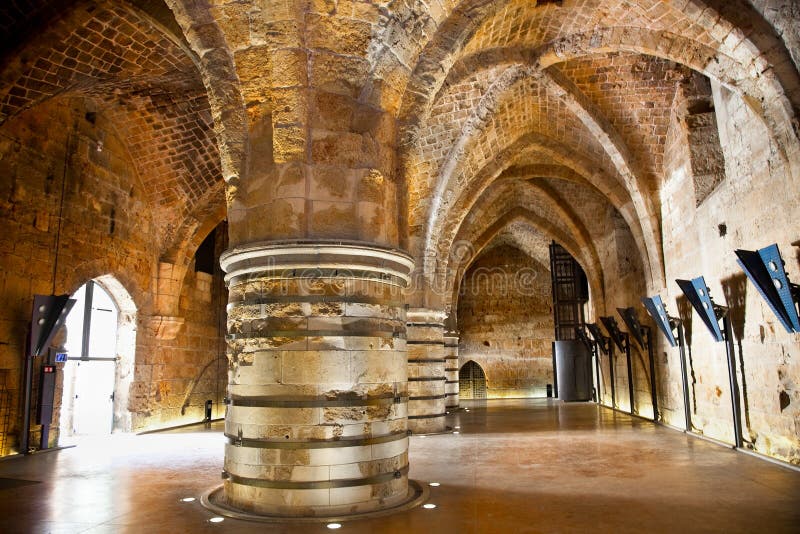 Inside of Knight templer castle, Akko, Acre, Israel