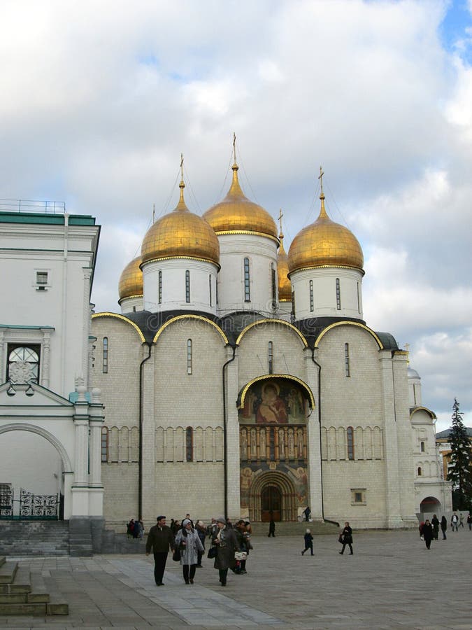 Inside Kremlin. View of Assumption Cathedral Uspensky sobor royalty free stock image Inside Kremlin. View of Assumption Cathedral Uspensky sobor royalty free stock image