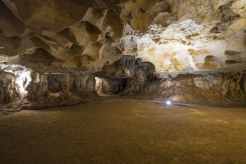 Inside a limestone cave