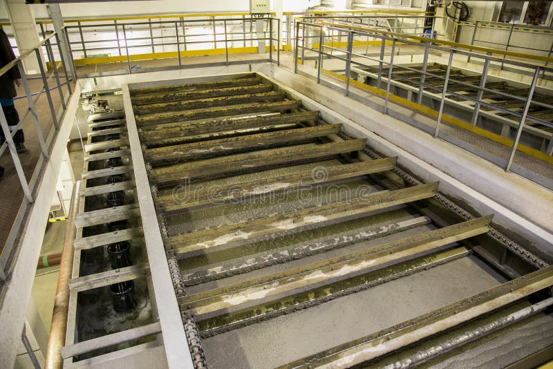 Inside Modern Wastewater Treatment Plant. Cleaning by Flotators Stock Photo Image of chemical