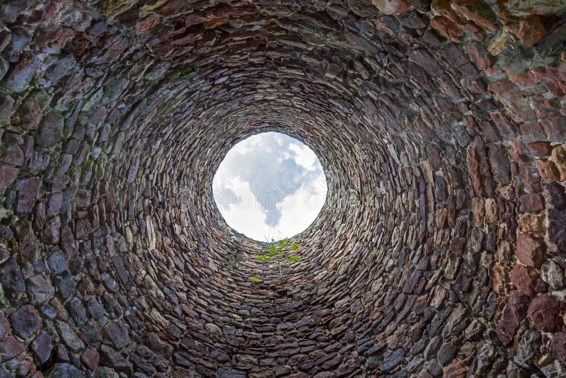 Inside of an old industrial chimmey