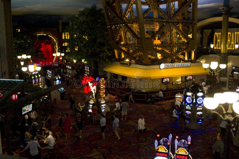 Picture/Photo: Man and woman standing on plaza inside Paris casino