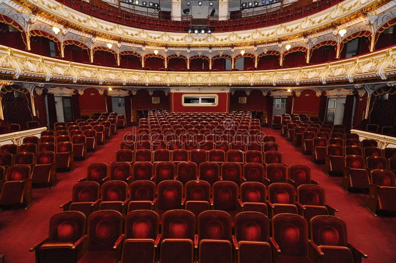 Inside the Queen Maria State Theater in Oradea, Romania