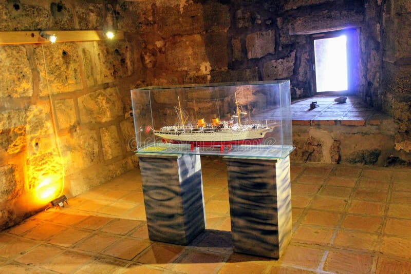 Inside the Red Tower - the main fortification of the city Alanya, Turkey