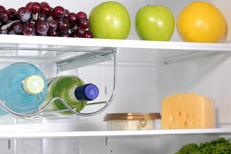 The inside of refrigerators. royalty free stock photography