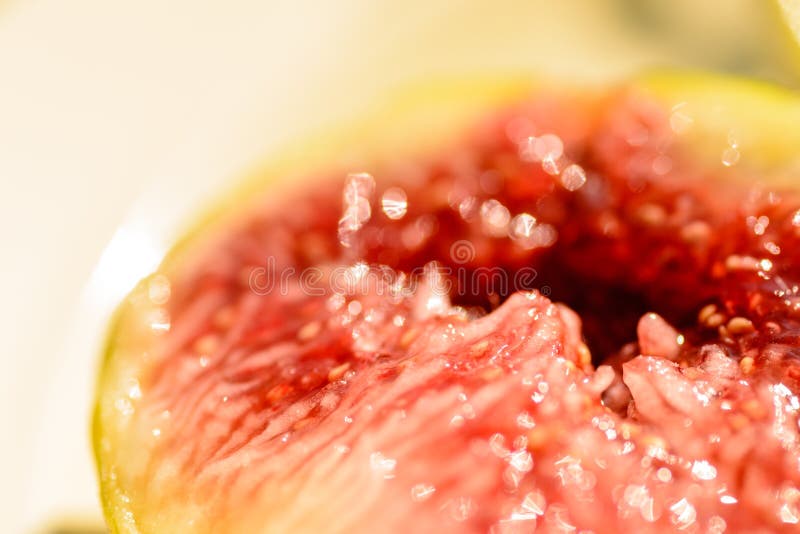 The Inside of a Ripe Fig Fruit Stock Image Image of black, eating