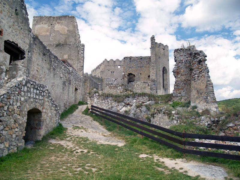 Inside ruins of The Castle of Beckov