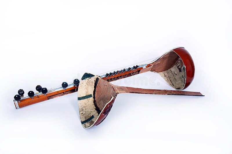 Sitar, a String Indian Traditional Instrument, Closeup Stock Image