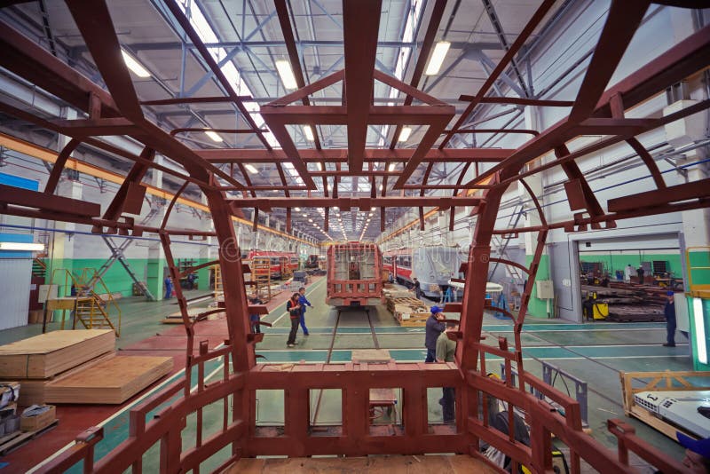 Inside steel frame of car in shop floor stock image Inside steel frame of car in shop floor stock image