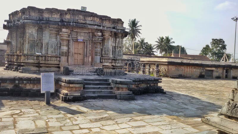 A Inside view of Chennakeshava Temple,Baelur stock images.