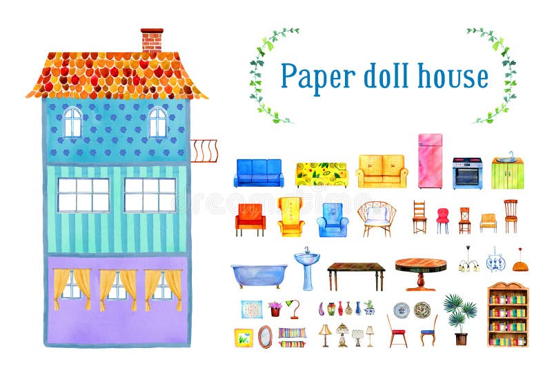 Doll house drawing - Drawing - Sticker