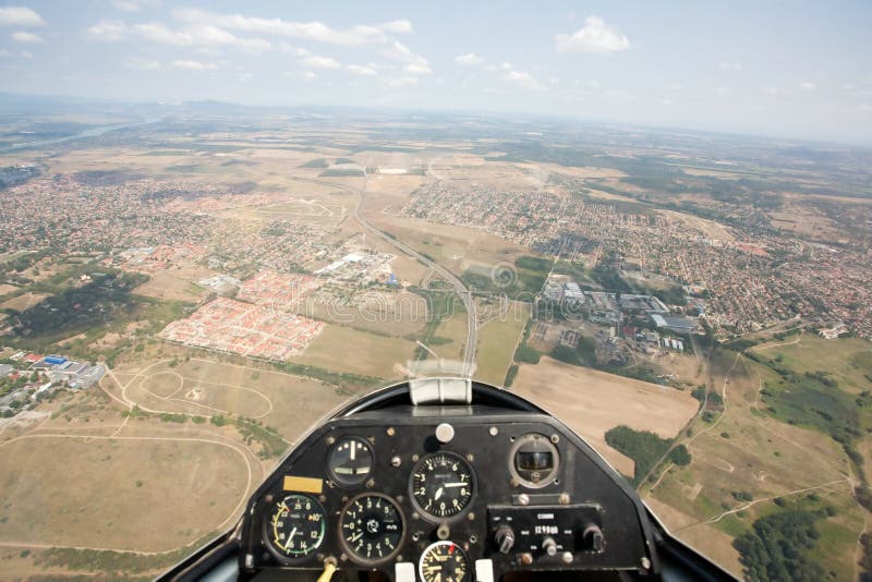 Inside view in a glider royalty free stock images
