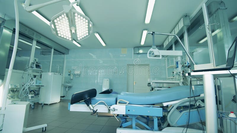 Inside view of hospital`s delivery unit with inventory