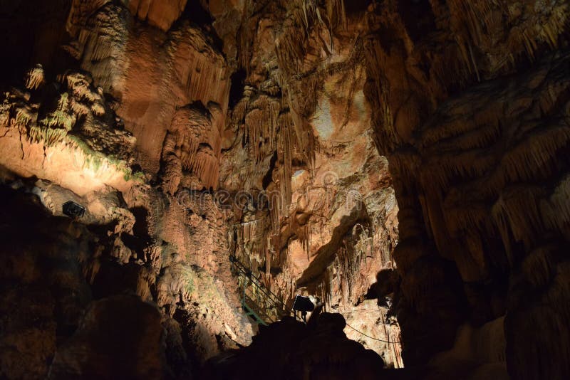 Inside view of an underground cave with stalagmites and stalactites royalty free stock image Inside view of an underground cave with stalagmites and stalactites royalty free stock image