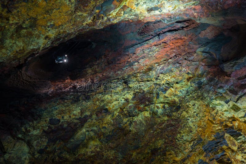 Inside the Volcano stock image