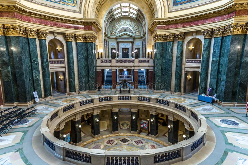 Inside Wisconsin State Capital Stock Image - Image of decor, history