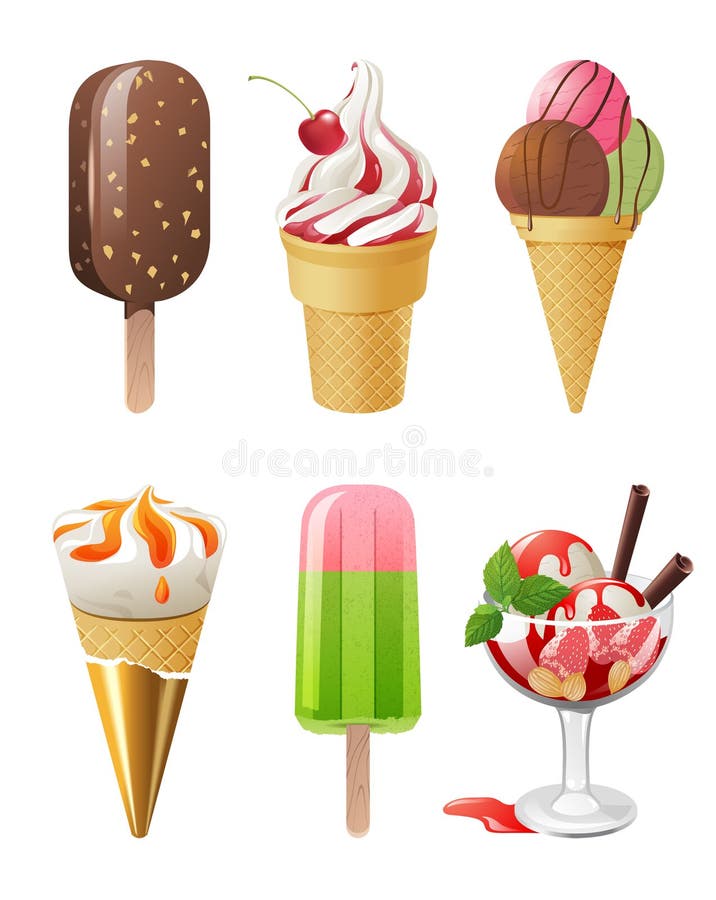Insieme del gelato illustrazione di stock