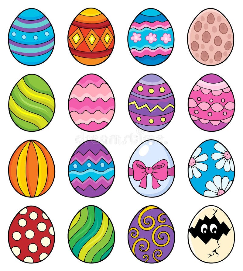 Insieme decorativo 1 di tema delle uova di Pasqua illustrazione di stock