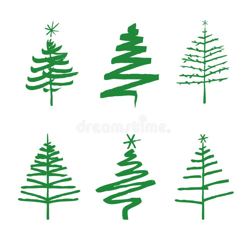 Disegni Degli Alberi Di Natale.Insieme Degli Alberi Di Natale Verdi Illustrazione Di Vettore Del Disegno Illustrazione Di Stock Illustrazione Di Luci Sfera 105209191