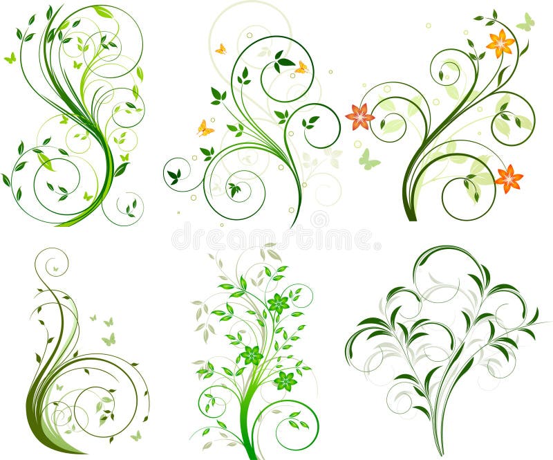 Insieme degli ambiti di provenienza floreali illustrazione di stock Insieme degli ambiti di provenienza floreali illustrazione di stock