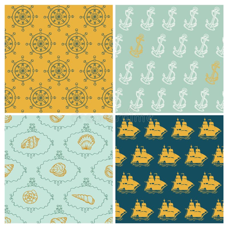 Insieme degli ambiti di provenienza marini royalty illustrazione gratis Insieme degli ambiti di provenienza marini royalty illustrazione gratis