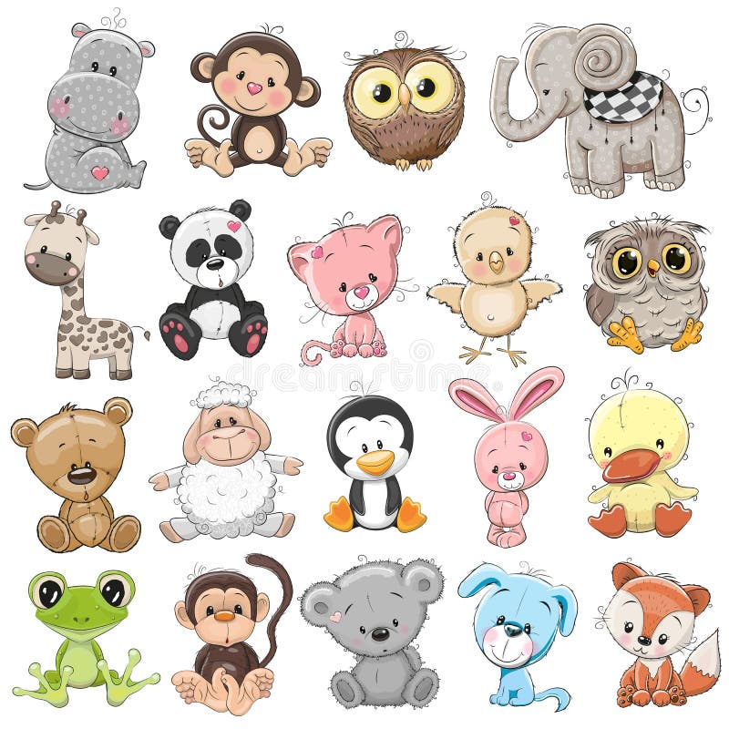 Insieme degli animali svegli illustrazione di stock