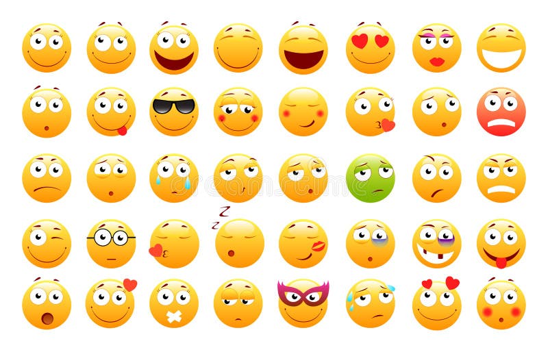 Insieme degli emoticon svegli 3d Icone di sorriso e di Emoji Su fondo bianco Illustrazione di vettore illustrazione di stock Insieme degli emoticon svegli 3d Icone di sorriso e di Emoji Su fondo bianco Illustrazione di vettore illustrazione di stock