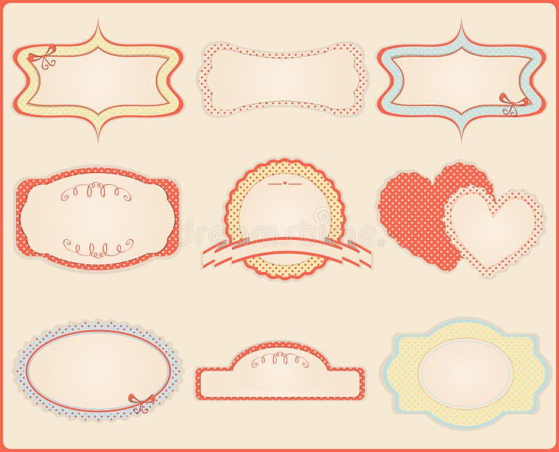 Insieme dei contrassegni e delle etichette dell'annata. royalty illustrazione gratis Insieme dei contrassegni e delle etichette dell'annata. royalty illustrazione gratis
