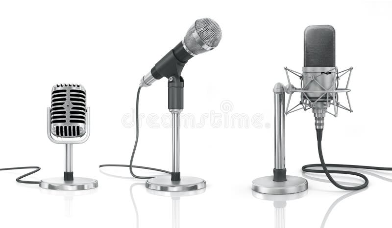 Insieme dei microfoni professionali fotografie stock Insieme dei microfoni professionali fotografie stock