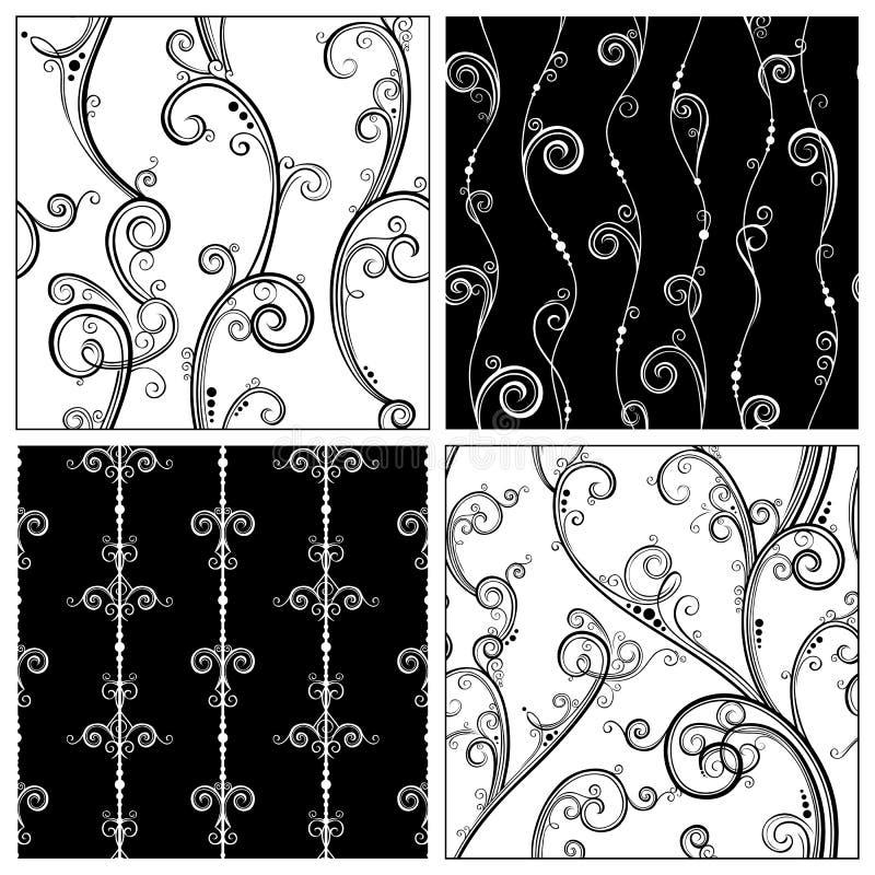 Insieme dei modelli d'annata senza cuciture illustrazione di stock Insieme dei modelli d'annata senza cuciture illustrazione di stock