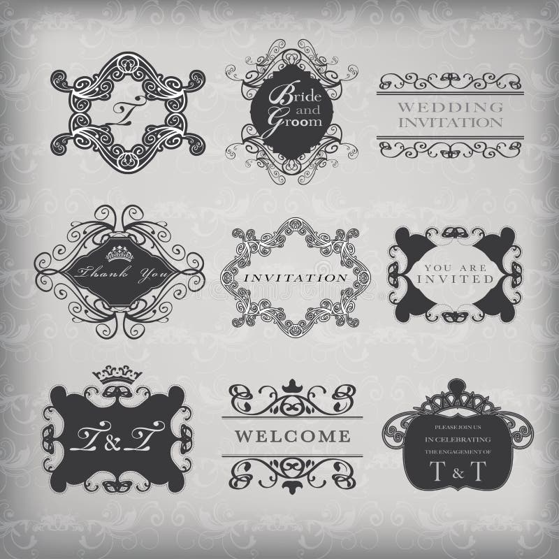 Insieme dei telai dell'annata di vettore royalty illustrazione gratis Insieme dei telai dell'annata di vettore royalty illustrazione gratis