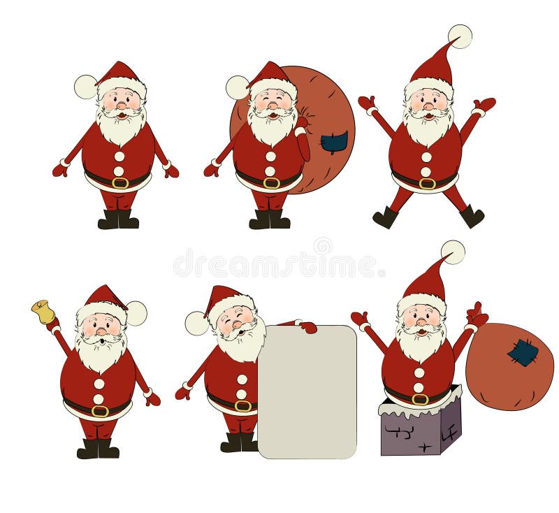 Insieme del Babbo Natale illustrazione vettoriale Insieme del Babbo Natale illustrazione vettoriale