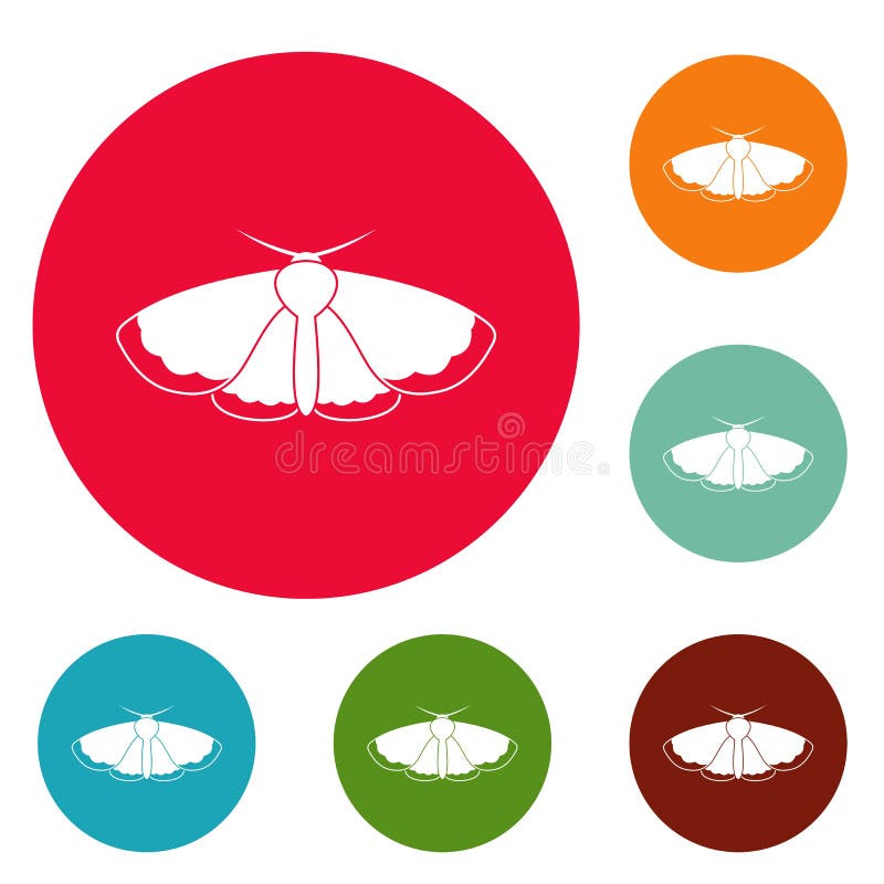 Insieme del cerchio delle icone del lepidottero illustrazione di stock Insieme del cerchio delle icone del lepidottero illustrazione di stock