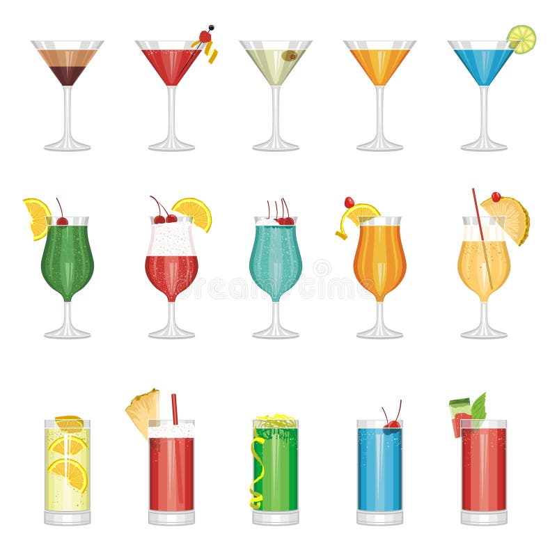 Insieme del cocktail illustrazione di stock Insieme del cocktail illustrazione di stock