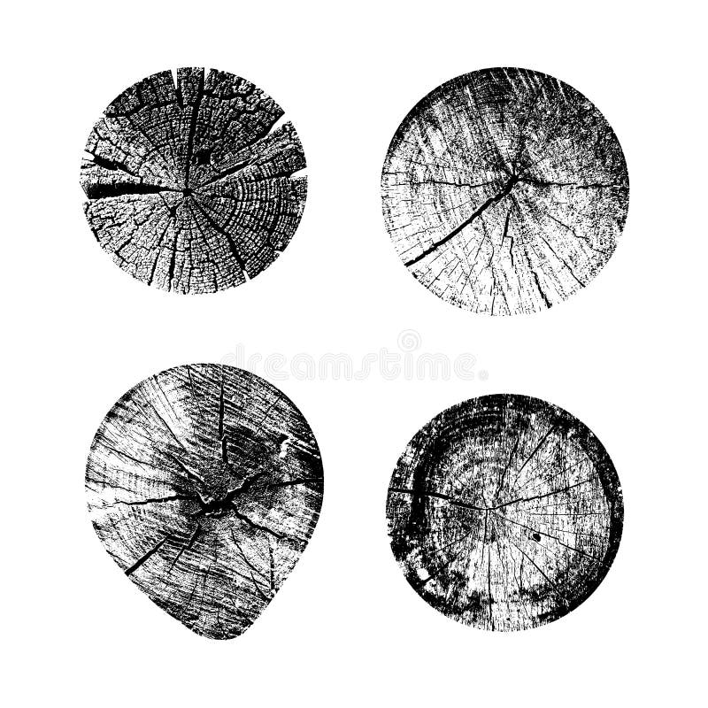 Insieme del fondo degli anelli di albero Per i vostri grafici concettuali di progettazione Illustrazione di vettore Isolato su pr
