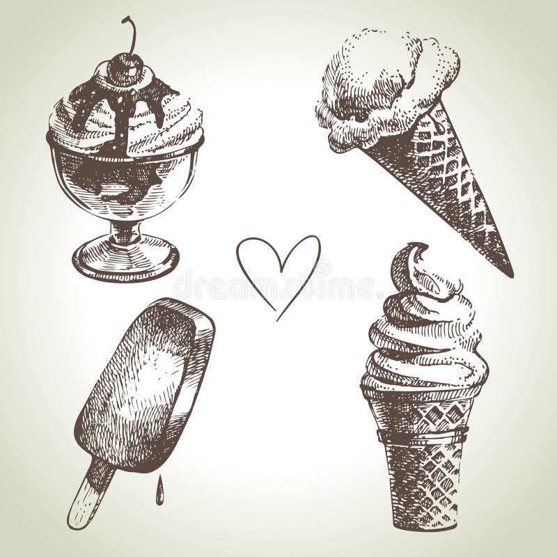 Insieme del gelato illustrazione vettoriale