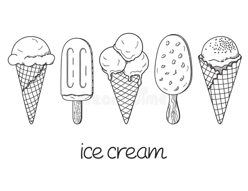 Insieme del gelato illustrazione di stock