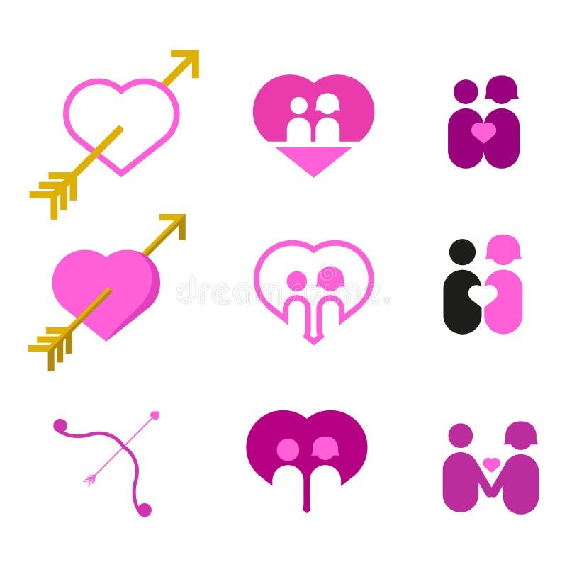 Insieme del grafico dell'illustrazione di Valentine Couple Love Heart Vector illustrazione di stock Insieme del grafico dell'illustrazione di Valentine Couple Love Heart Vector illustrazione di stock