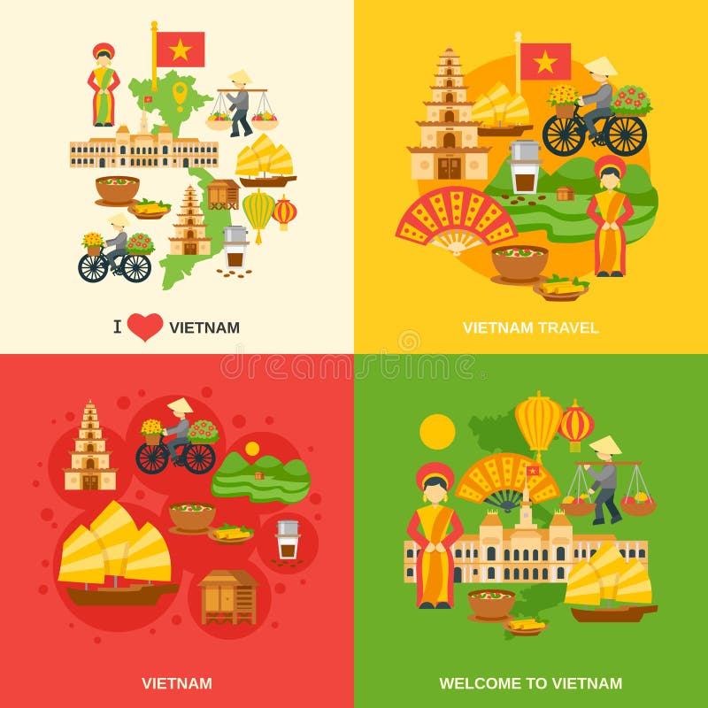 Insieme del piano del Vietnam illustrazione di stock Insieme del piano del Vietnam illustrazione di stock