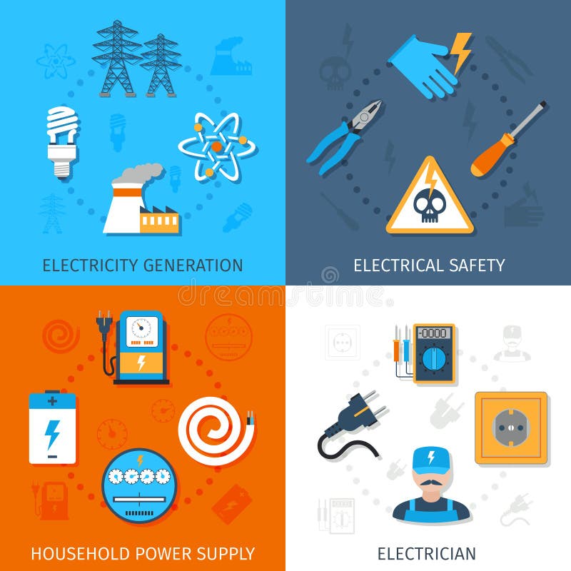 Insieme del piano di elettricità royalty illustrazione gratis Insieme del piano di elettricità royalty illustrazione gratis