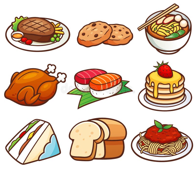 Insieme dell'alimento illustrazione vettoriale Insieme dell'alimento illustrazione vettoriale
