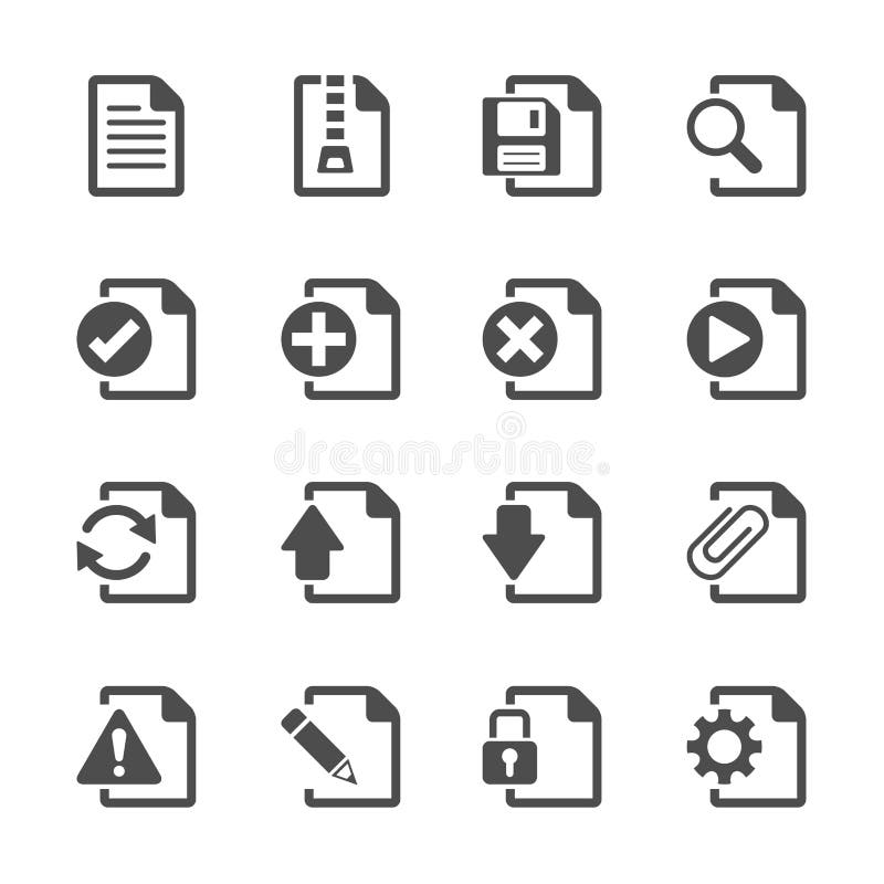Insieme dell'icona del documento dell'archivio, eps10 royalty illustrazione gratis