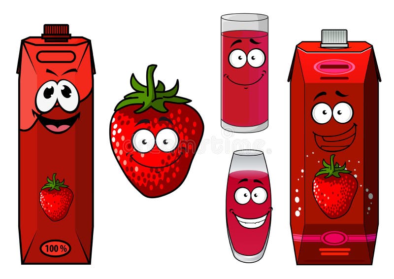 Insieme dell'icona del frullato o del succo della fragola illustrazione vettoriale Insieme dell'icona del frullato o del succo della fragola illustrazione vettoriale