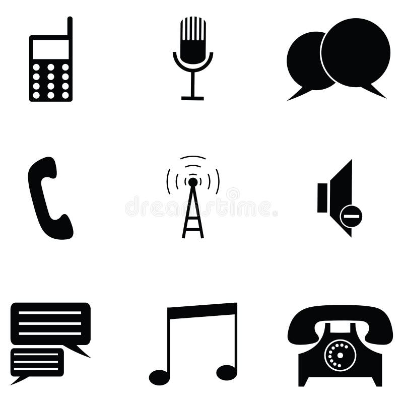 Insieme dell'icona del telefono illustrazione di stock